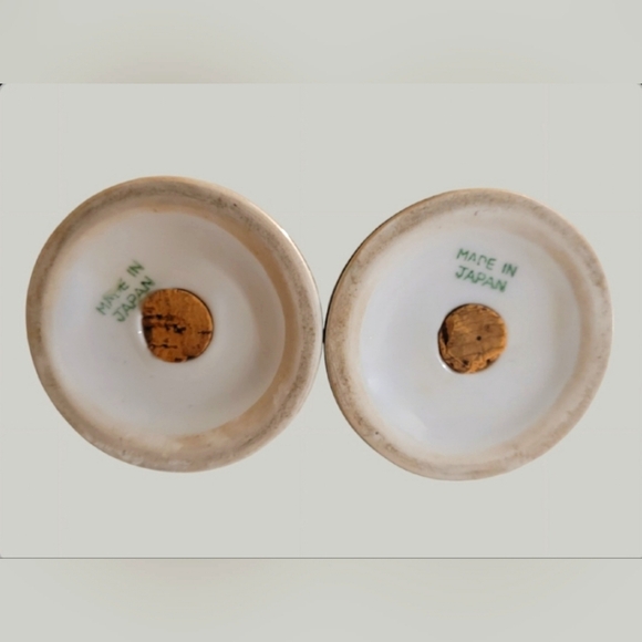 MID CENTURY LUSTERWARE HAND PAINTED SALT & PEPPER SHAKERS VINTAGE 1930'S JAPAN - Picture 4 of 4